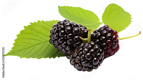 Ripe blackberry isolated on transparent and white background.PNG image