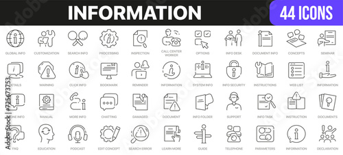 Information line icons collection. UI icon set in a flat design. Excellent signed icon collection. Thin outline icons pack. Vector illustration EPS10