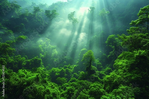 sun rays through the forest © Muhammad