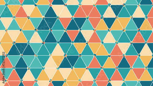 Abstract geometric background with triangle shape pattern. Vector colorful triangular mosaic pattern. Abstract geometric polygonal background.