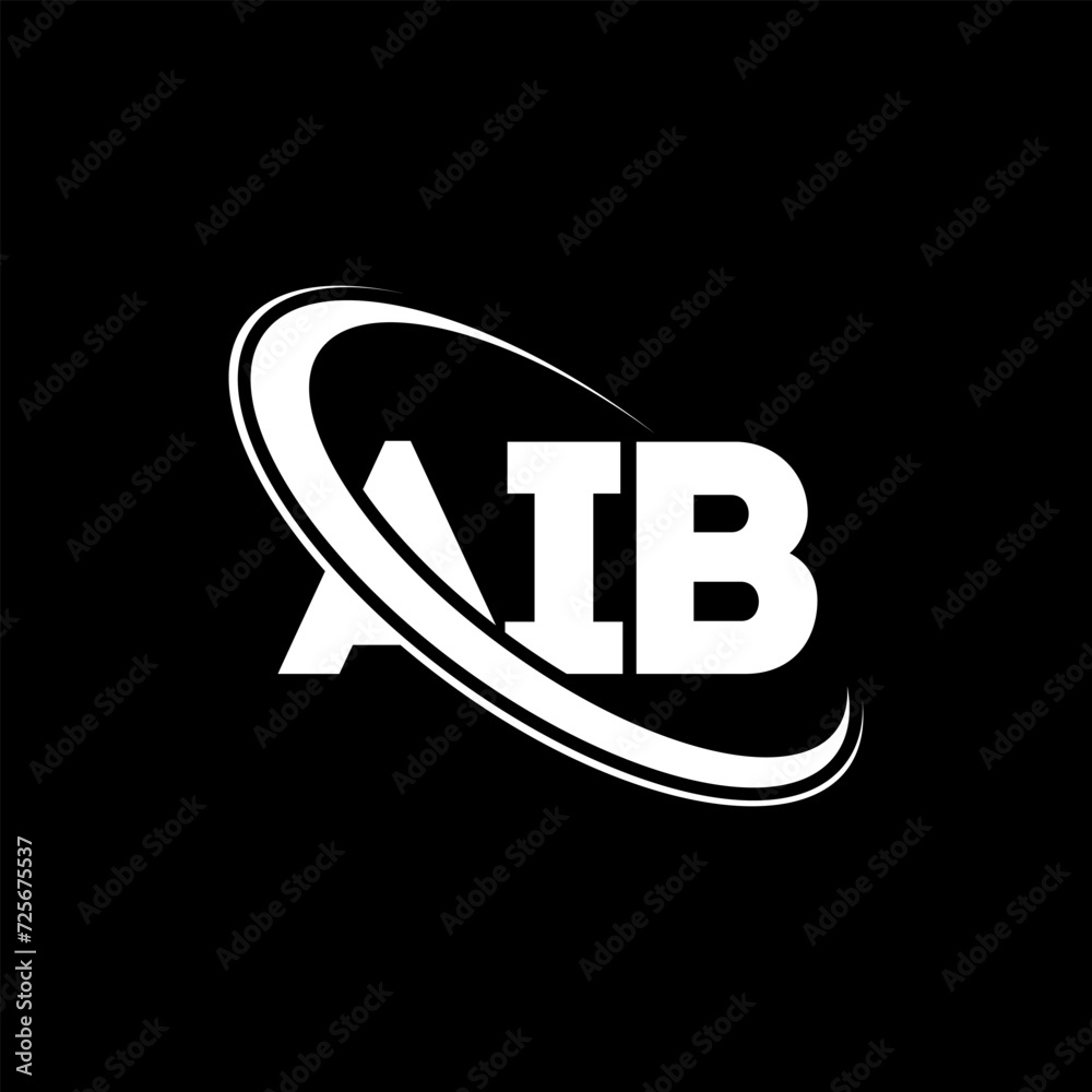 AIB logo. AIB letter. AIB letter logo design. Initials AIB logo linked with circle and uppercase monogram logo. AIB typography for technology, business and real estate brand.