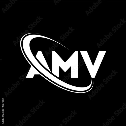 AMV logo. AMV letter. AMV letter logo design. Initials AMV logo linked with circle and uppercase monogram logo. AMV typography for technology, business and real estate brand. photo