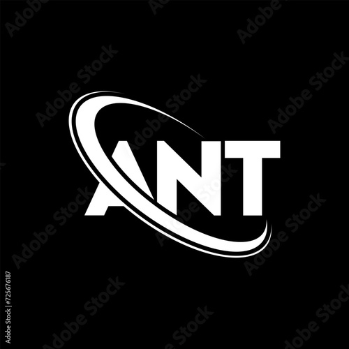 ANT logo. ANT letter. ANT letter logo design. Initials ANT logo linked with circle and uppercase monogram logo. ANT typography for technology, business and real estate brand.