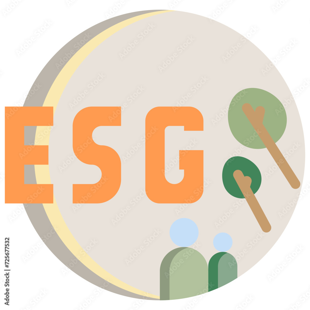 esg world tree people flat style icons esg world tree people flat style icons
