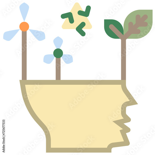 esg mindset thinking flat style icons