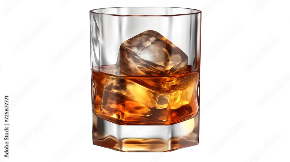 glass of whiskey isolated on transparent and white background.PNG image