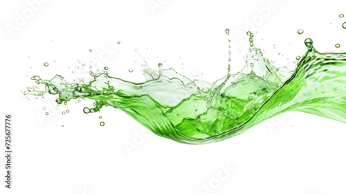 Green water splashing isolated on transparent and white background.PNG image