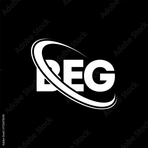 BEG logo. BEG letter. BEG letter logo design. Initials BEG logo linked with circle and uppercase monogram logo. BEG typography for technology, business and real estate brand.