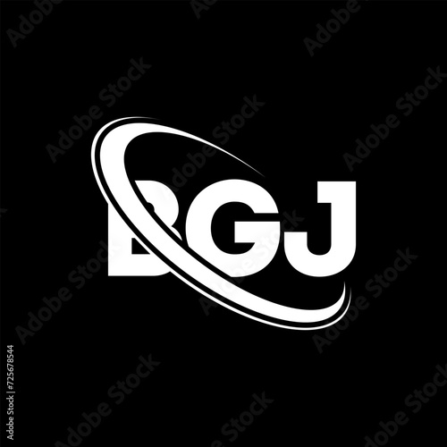 BGJ logo. BGJ letter. BGJ letter logo design. Initials BGJ logo linked with circle and uppercase monogram logo. BGJ typography for technology, business and real estate brand. photo