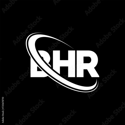 BHR logo. BHR letter. BHR letter logo design. Initials BHR logo linked with circle and uppercase monogram logo. BHR typography for technology, business and real estate brand. photo