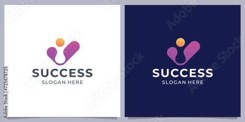 Creative business success People Check Logo design, human good service icon symbol, analysis health check logo element