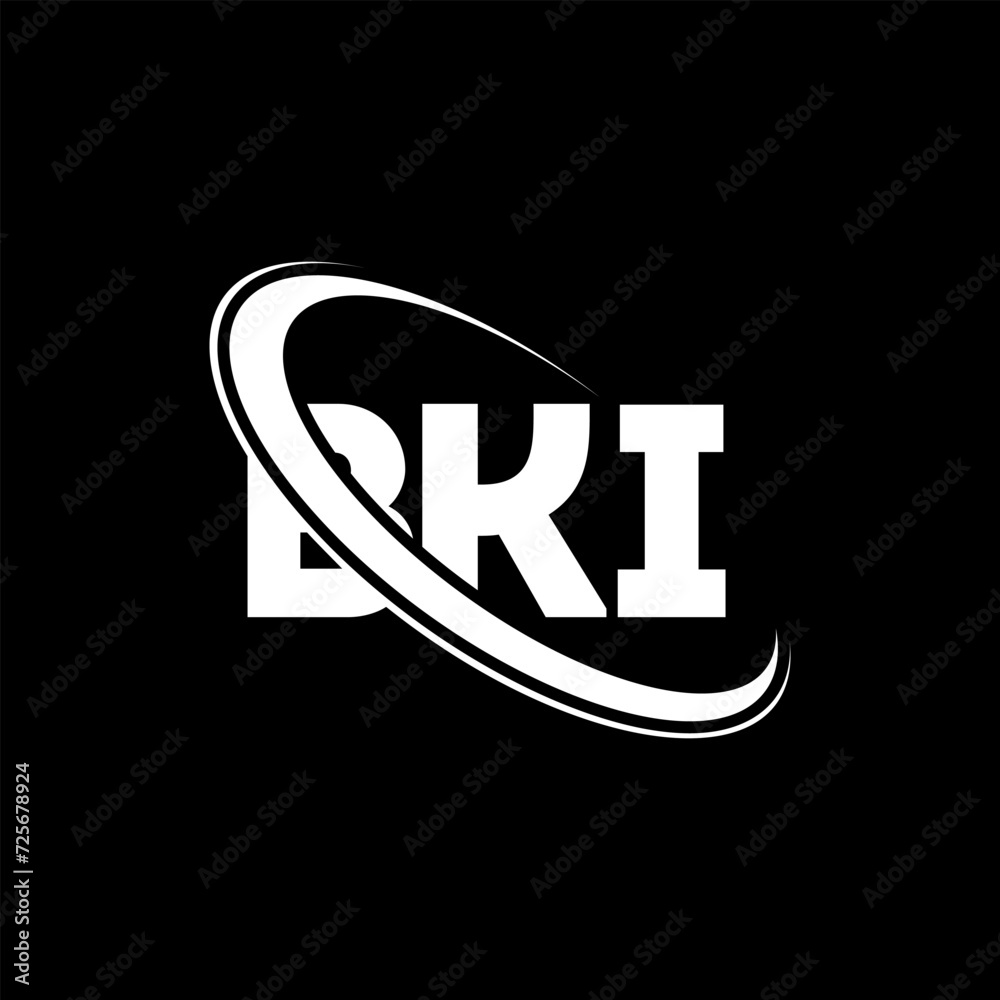 BKI logo. BKI letter. BKI letter logo design. Initials BKI logo linked with circle and uppercase monogram logo. BKI typography for technology, business and real estate brand.