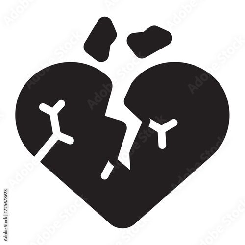 heartbreak glyph icon