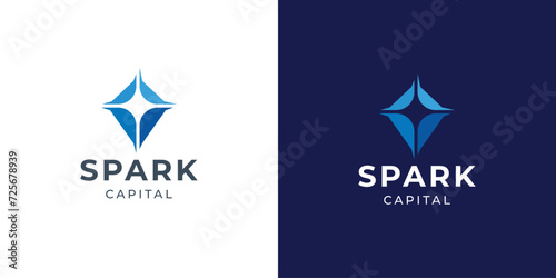 Spark logo design concept with business finance.Symbol business for company, identity, corporate.