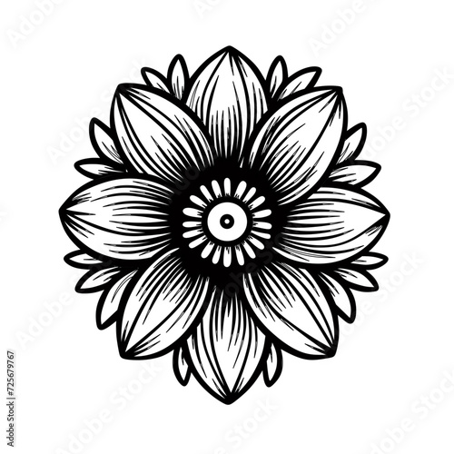 black and white flower