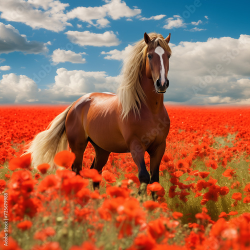 horse in flower