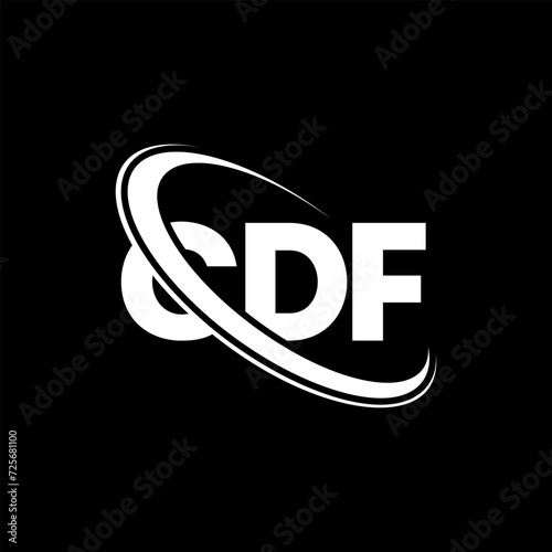 CDF logo. CDF letter. CDF letter logo design. Initials CDF logo linked with circle and uppercase monogram logo. CDF typography for technology, business and real estate brand.