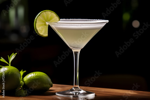 Kamikaze cocktail with a slice of lime
