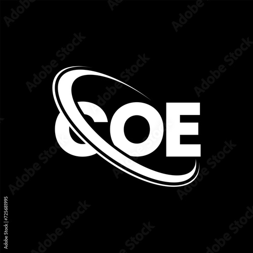 COE logo. COE letter. COE letter logo design. Initials COE logo linked with circle and uppercase monogram logo. COE typography for technology, business and real estate brand.
