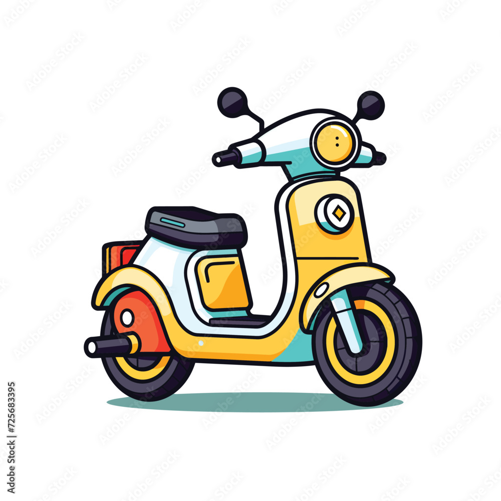 kawaii scooter vector illustration