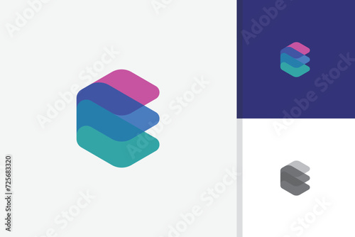 abstract hexagon logo icon vector template