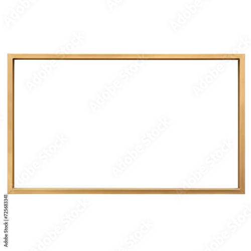 thin square frame of gold no white transparent background