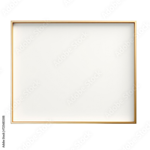 thin square frame of gold no white transparent background