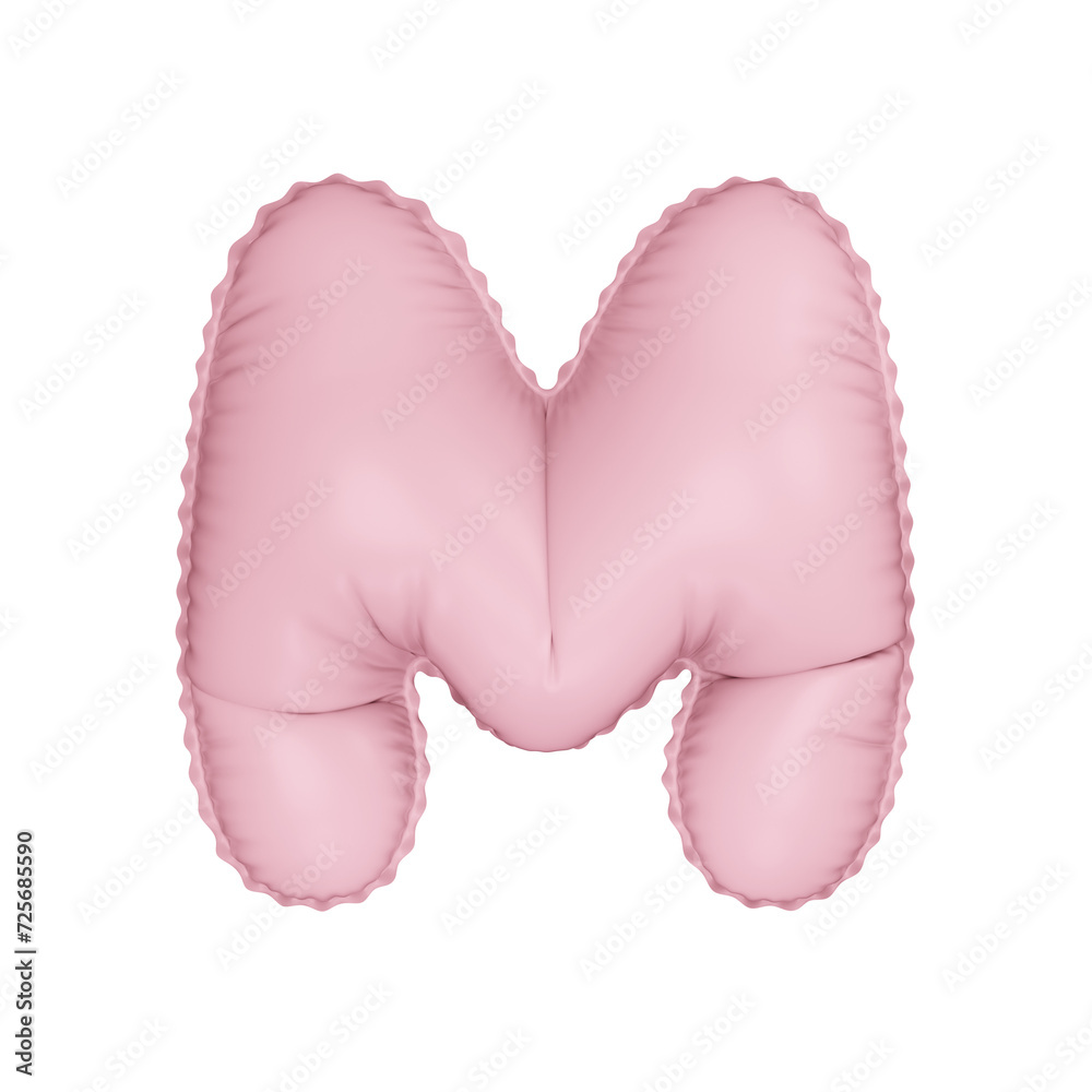 3D marshmallow pink color helium balloon letter M 3D marshmallow pink color helium balloon letter M