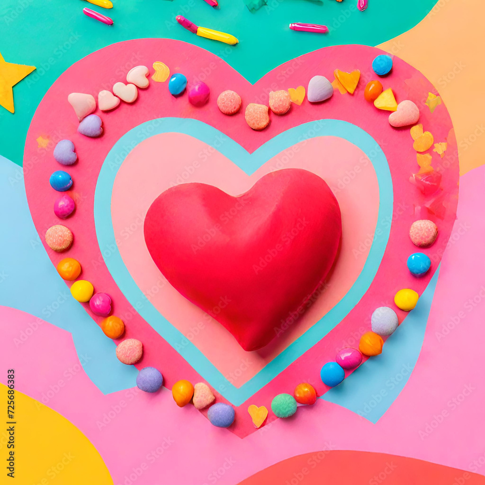colored hearts, colorful heart shaped objects