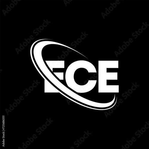 ECE logo. ECE letter. ECE letter logo design. Intitials ECE logo linked with circle and uppercase monogram logo. ECE typography for technology, business and real estate brand. photo