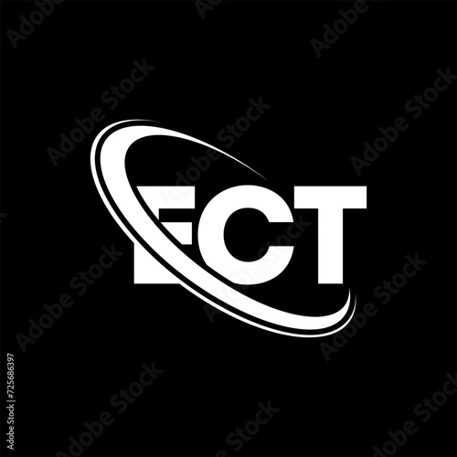 ECT logo. ECT letter. ECT letter logo design. Intitials ECT logo linked with circle and uppercase monogram logo. ECT typography for technology, business and real estate brand.