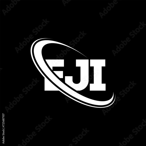 EJI logo. EJI letter. EJI letter logo design. Initials EJI logo linked with circle and uppercase monogram logo. EJI typography for technology, business and real estate brand.