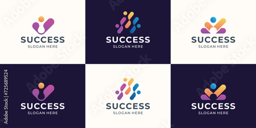 People care success health life logo colorful vector template