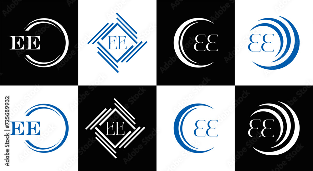 EE logo. E E design. WhitE EE letter. EE, E E letter logo SET design. Initial letter EE linked circle uppercase monogram logo. E E letter logo SET vector design. EE letter logo design
EE logo. E E design. WhitE EE letter. EE, E E letter logo SET design. Initial letter EE linked circle uppercase monogram logo. E E letter logo SET vector design. EE letter logo design