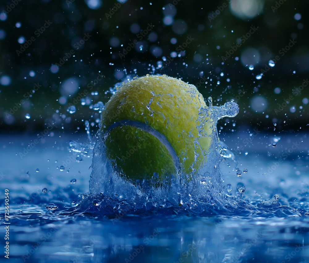 tennis ball on the water 