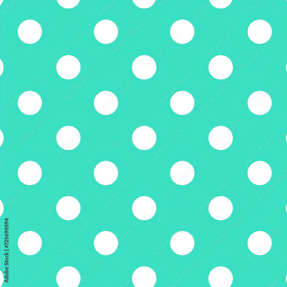 Turquoise pattern with white polka dots, background
