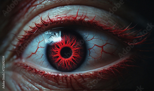 A bautiful phosphorescence eye With red veins photo