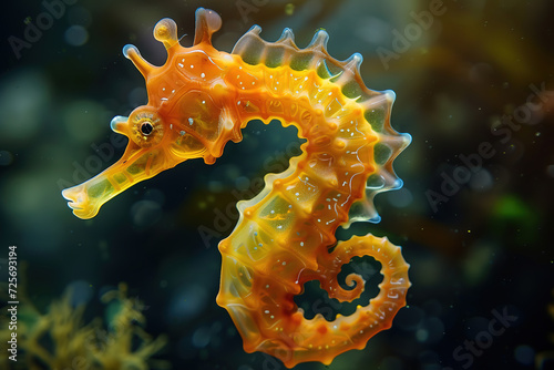 Sea Horse. Undersea world. Generative AI