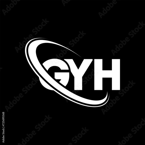 GYH logo. GYH letter. GYH letter logo design. Initials GYH logo linked with circle and uppercase monogram logo. GYH typography for technology, business and real estate brand.