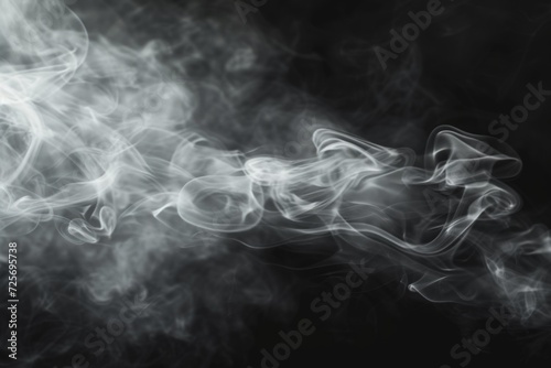 Close-up view of smoke on a black background. Versatile image suitable for various creative projects