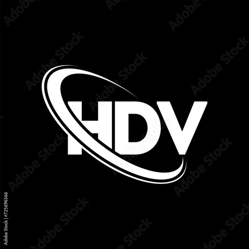 HDV logo. HDV letter. HDV letter logo design. Initials HDV logo linked with circle and uppercase monogram logo. HDV typography for technology  business and real estate brand.