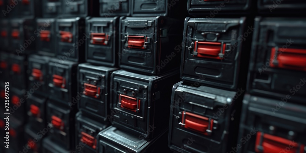 A bunch of black and red boxes stacked on top of each other. Suitable for various graphic design projects A bunch of black and red boxes stacked on top of each other. Suitable for various graphic design projects