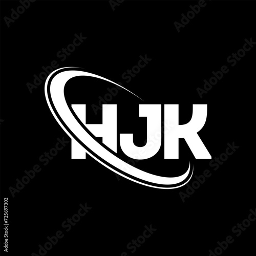 HJK logo. HJK letter. HJK letter logo design. Initials HJK logo linked with circle and uppercase monogram logo. HJK typography for technology, business and real estate brand. photo