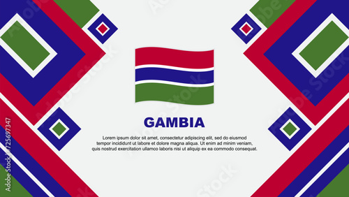 Gambia Flag Abstract Background Design Template. Gambia Independence Day Banner Wallpaper Vector Illustration. Gambia Cartoon