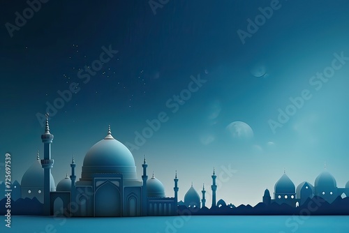 "Elegant Mosque Silhouette: Vector Background"