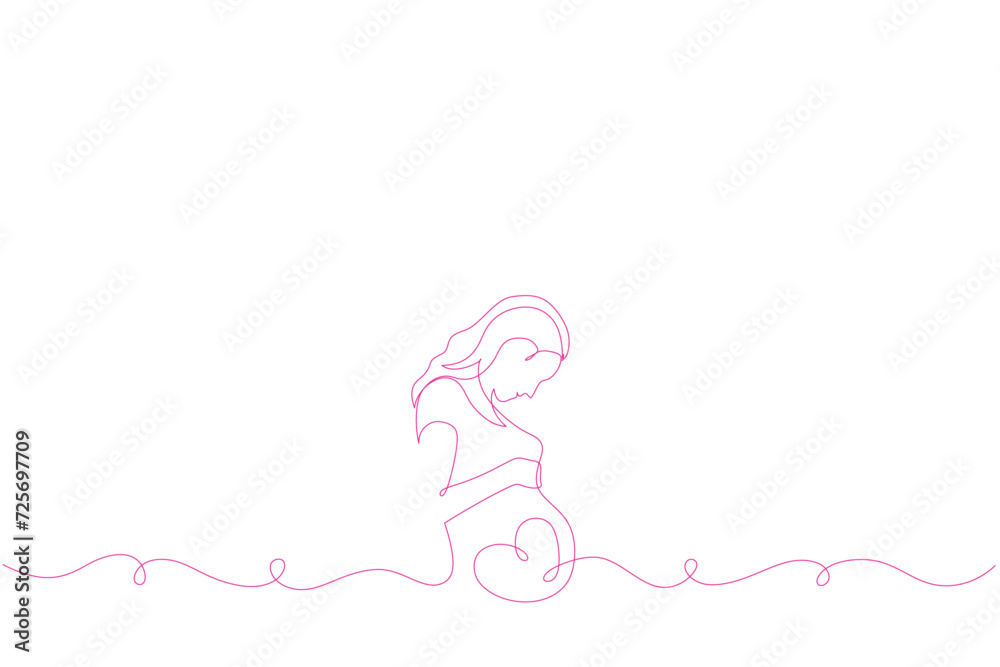 pregnant woman in one continuous line drawing. Concept for Happy mother day. doodle vector illustration pregnant woman in one continuous line drawing. Concept for Happy mother day. doodle vector illustration