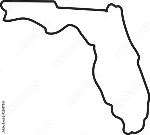 Florida political map with capital Tallahassee. State in the southeastern region of the United States, bordered by the Gulf of Mexico.