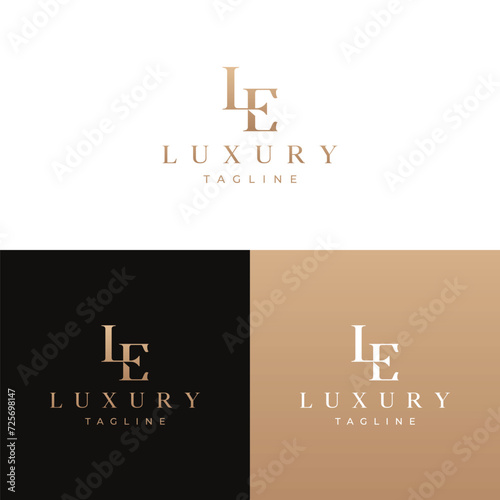 Professional beauty elegant trendy awesome LE logo design photo