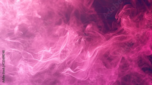 Pink smoke captured in close-up on a black background. This image can be used to create a vibrant and mysterious atmosphere in various projects