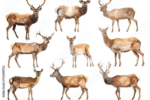 A group of deer standing next to each other. Perfect for nature and wildlife enthusiasts